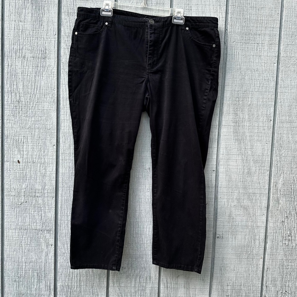 Buffalo David Bitton Daily Mid Rise Stretch Skinny Ankle Grazer Pants Black